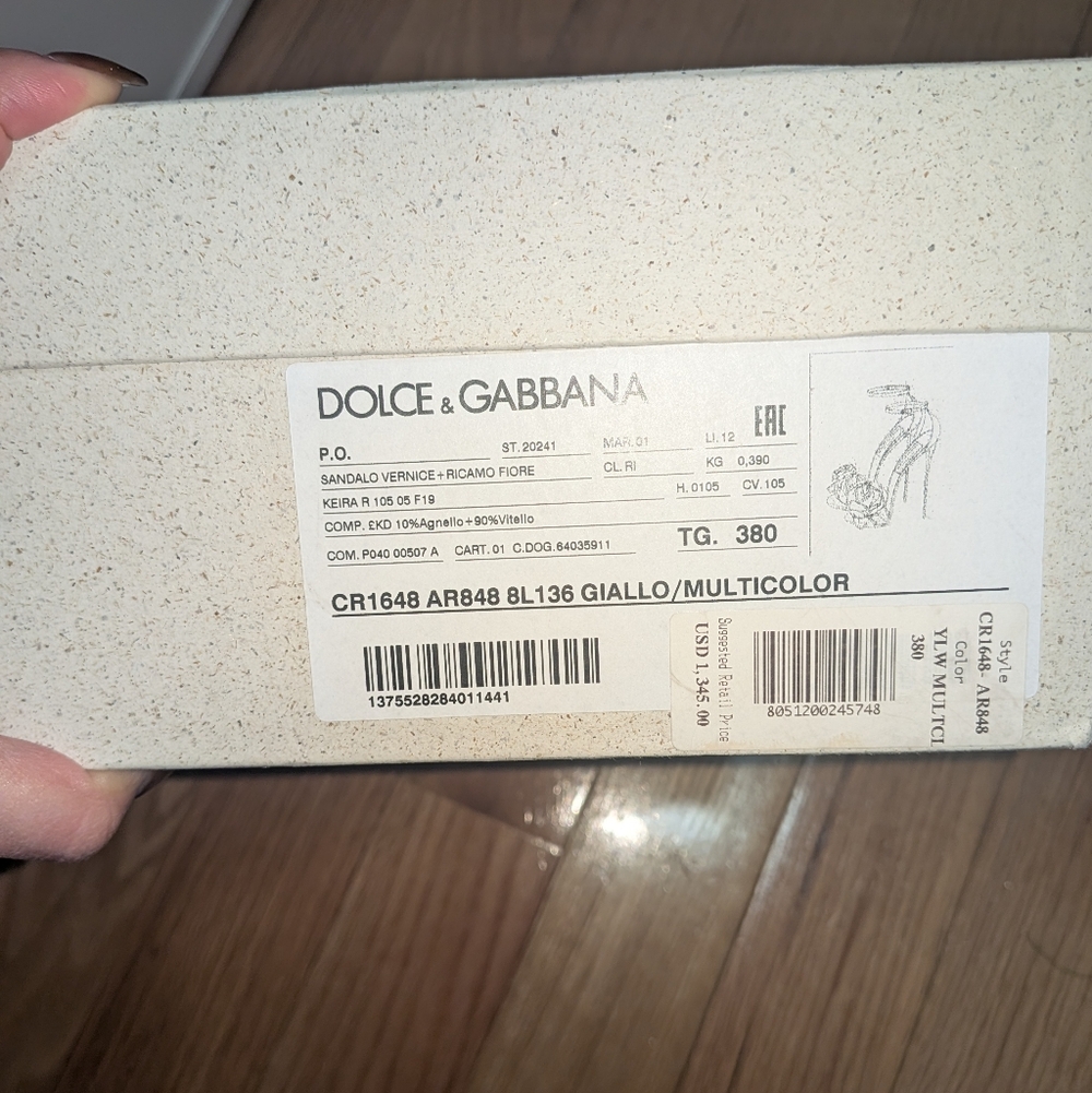 NEW DOLCE & GABBANA KIERA FLORAL APPLIQUE PATENT LEATHER SANDALS SZ IT 38 / US 8 - Picture 16 of 16